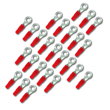 Stinger SPT5108R 25 Pack Pro 8GA Input to 5/16" Red Ring Shoc-Krome