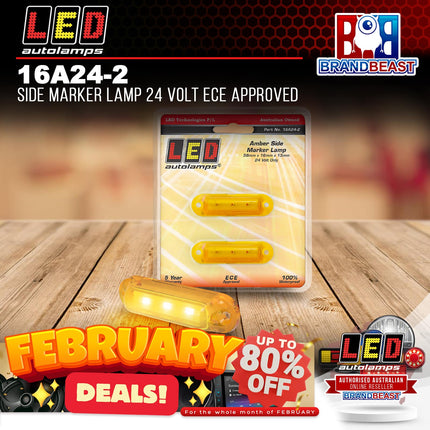 LED Autolamps 16A24-2 Side Marker Lamp 24 Volt ECE Approved