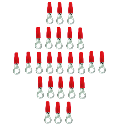 Stinger SPT5108R 25 Pack Pro 8GA Input to 5/16" Red Ring Shoc-Krome