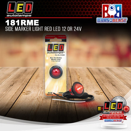 LED Autolamps 181RME Side Marker Light Red LED 12 or 24V