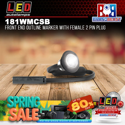 LED Autolamps 181WMCSB Front End Outline Marker With Female 2 Pin Plug