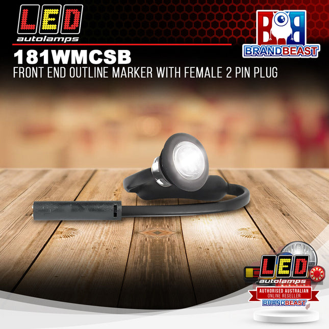 LED Autolamps 181WMCSB Front End Outline Marker With Female 2 Pin Plug