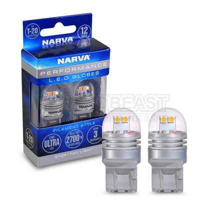 Narva 18228BL 12V T20 W21/5W Wedge LED Globes 2700K