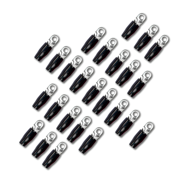 Stinger SPT5144B 25 Pack 4 Gauge 1/4″ Black Ring Terminal