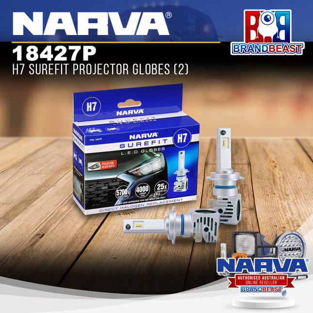 Narva 18427P H7 Surefit Projector Globes (2)