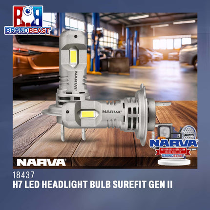 Narva 18437 H7 LED Headlight Bulb Surefit Gen II