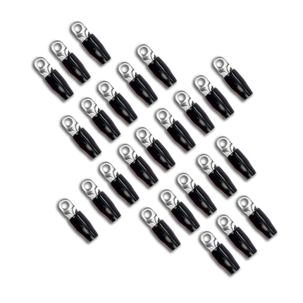 Stinger SPT5144B 25 Pack 4 Gauge 1/4″ Black Ring Terminal