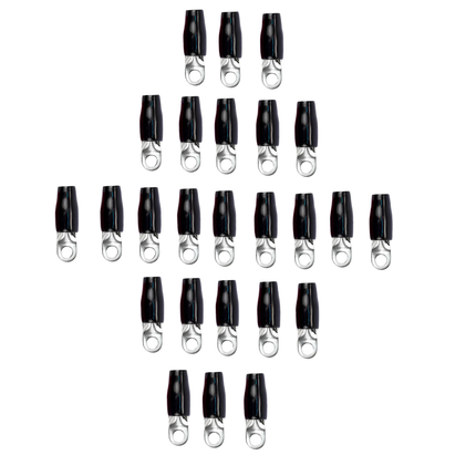 Stinger SPT5144B 25 Pack 4 Gauge 1/4″ Black Ring Terminal