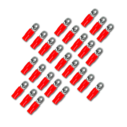 Stinger SPT5144R 25 Pack 4 Gauge 1/4″ Red Ring Terminal