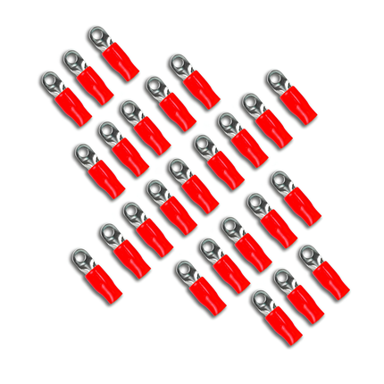 Stinger SPT5144R 25 Pack 4 Gauge 1/4″ Red Ring Terminal