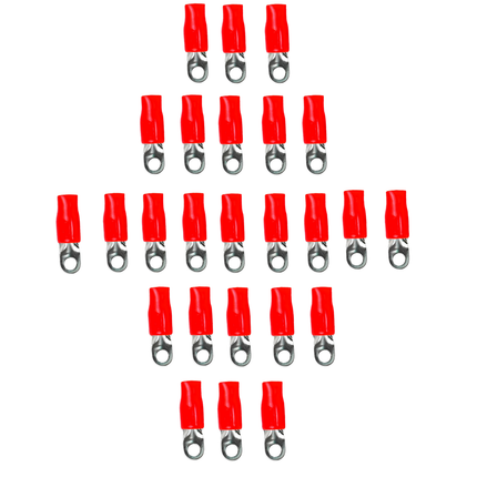 Stinger SPT5144R 25 Pack 4 Gauge 1/4″ Red Ring Terminal