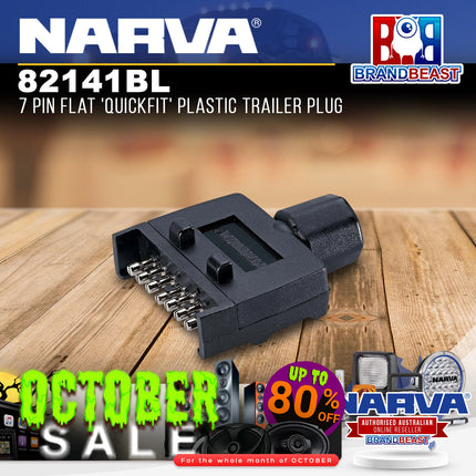 Narva 82141BL 7 Pin Flat 'Quickfit' Plastic Trailer Plug