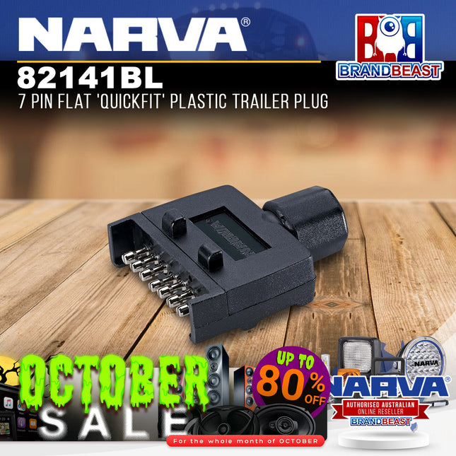 Narva 82141BL 7 Pin Flat 'Quickfit' Plastic Trailer Plug