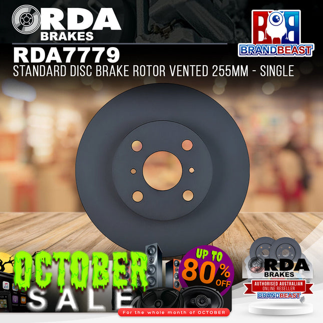 RDA Brakes RDA7779 Standard Disc Brake Rotor Vented 255mm - Single