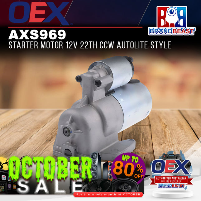 OEX AXS969 Starter Motor 12V 22Th CCW Autolite Style