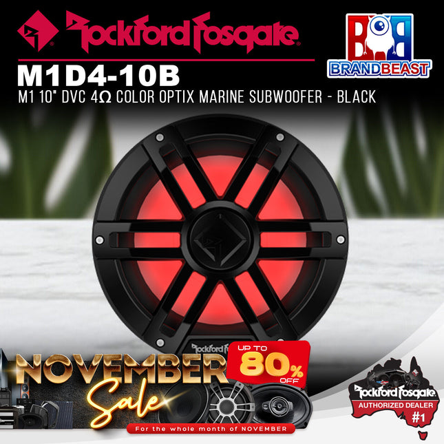 Rockford Fosgate M1D4-10B M1 10" DVC 4Œ© Color Optix Marine Subwoofer - Black