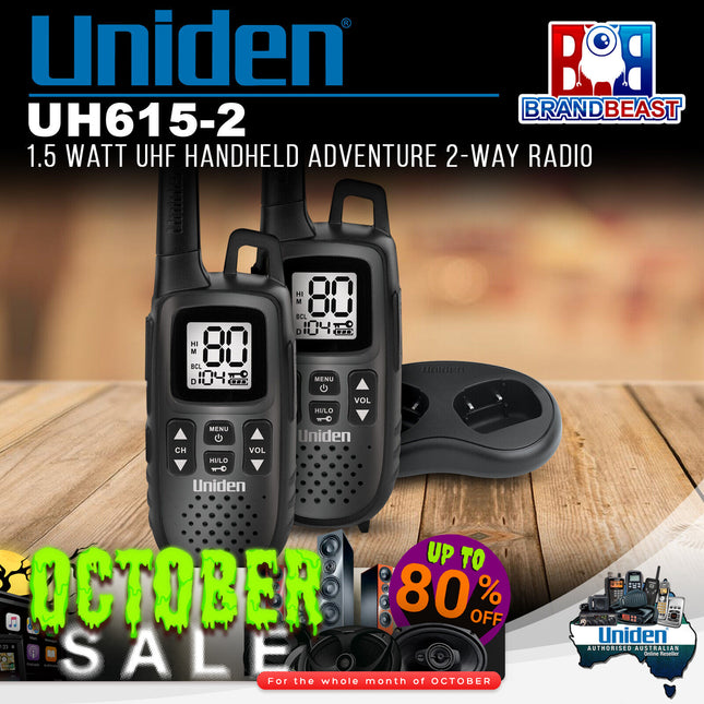 Uniden UH615-2 Twin Pack 1.5 Watt UHF Handheld Adventure 2-way Radio