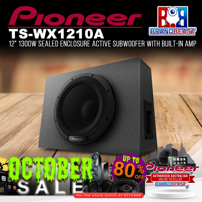 Pioneer TS-WX1210A 12" 1300W Sealed Enclosure Active Subwoofer with Built-In Amp