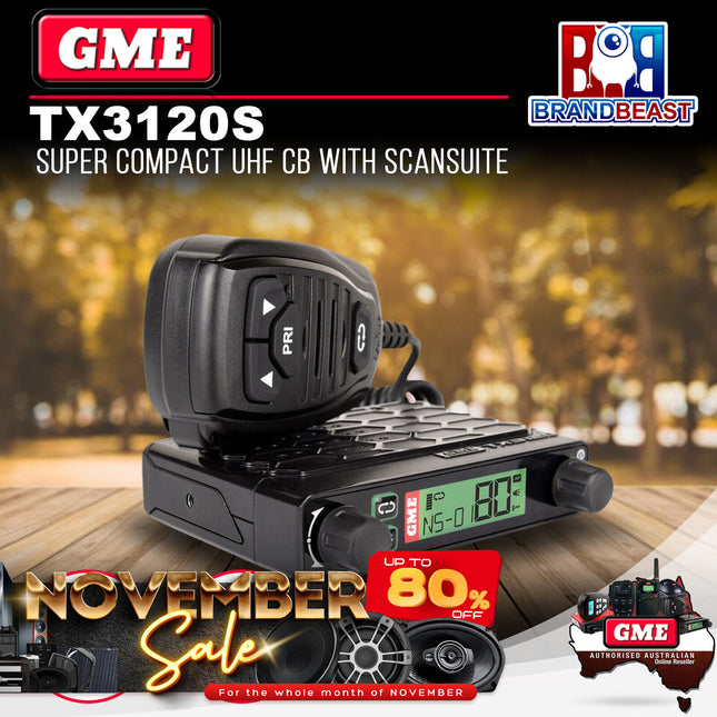 GME TX3120S Super Compact UHF CB With ScanSuite - 80 Channel