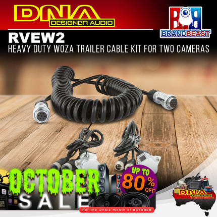 DNA RVEW2 Heavy Duty WOZA Trailer Cable Kit For Two Cameras