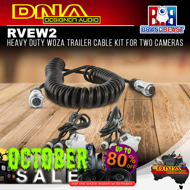 DNA RVEW2 Heavy Duty WOZA Trailer Cable Kit For Two Cameras