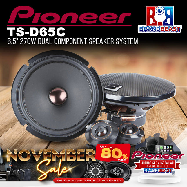 Pioneer TS-D65C D-Series 6.5" 270W 2-Way Component Speakers
