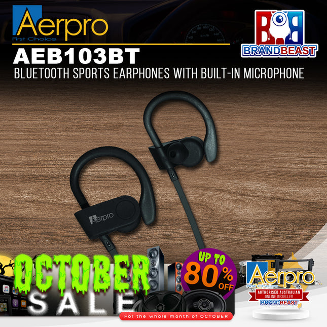 Aerpro AEB103BT Bluetooth Sports Earphones With Built-In Microphone