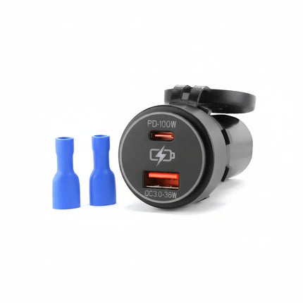 DNA PA100W Universal Round Mount USB-C PD 100W + QC USB-A 36W Vehicle Charger