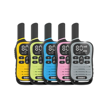 UNIDEN UH45-5 MAX - Ultra-Compact UHF Radio Five Pack with Kid-Zone Plus and USB-C Charging