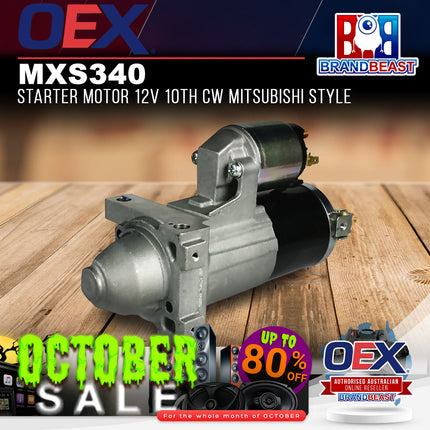 OEX MXS340 Starter Motor 12V 10Th CW Mitsubishi Style