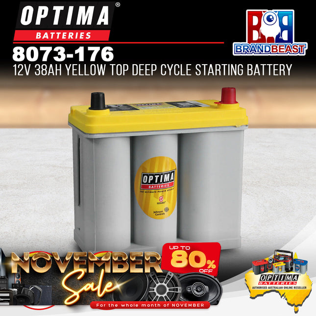 Optima 8072-176 12V 38Ah Group 51 Yellow Top Deep Cycle Starting Battery