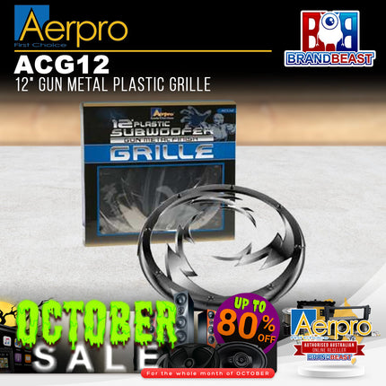 Aerpro ACG12 12" Gun Metal Plastic Grille