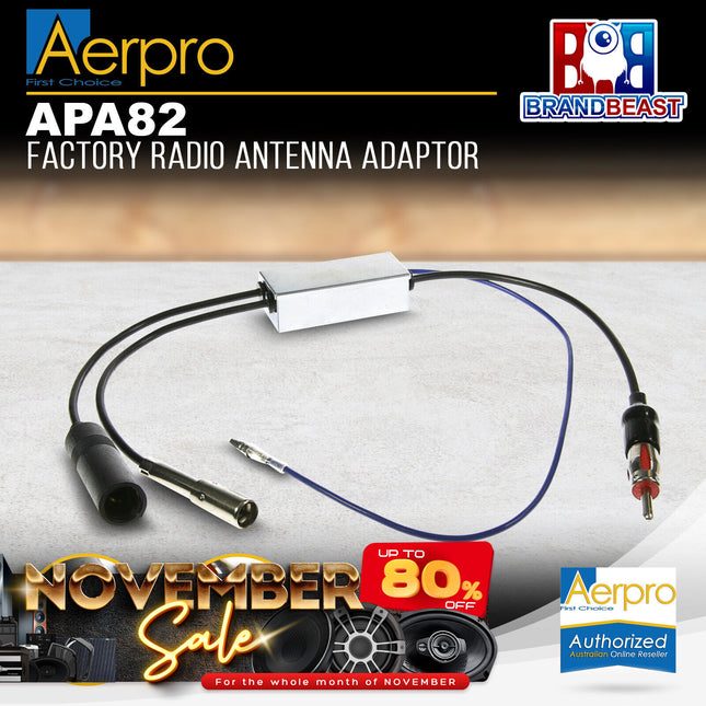 Aerpro APA82 Factory Headunit Antenna Adaptor Suit Toyota/Lexus Vehicles