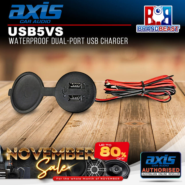 Axis USB5VS Waterproof Dual-Port USB Charger