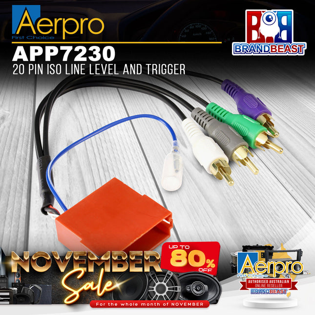 Aerpro APP7230 20 Pin ISO Line Level and Trigger
