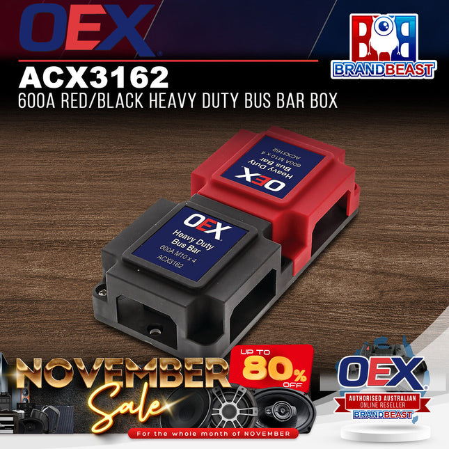 OEX ACX3162 600A Red/Black Heavy Duty Bus Bar Box