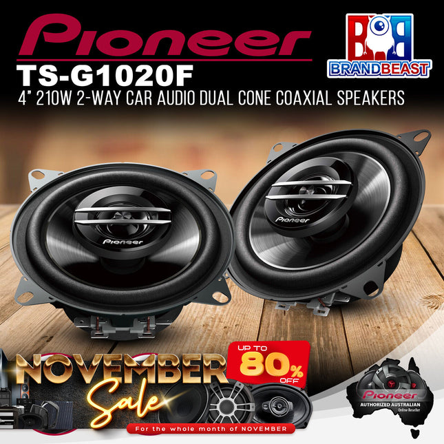 Pioneer TS-G1020F G-Series 4"/10cm 210W 2-Way Coaxial Speakers