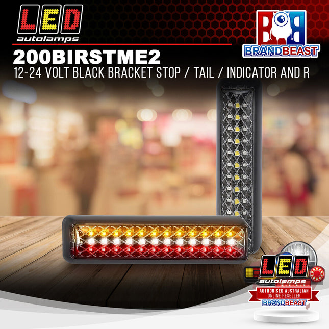 LED Autolamps 200BIRSTME2 12-24 Volt Black Bracket Stop / Tail / Indicator and R