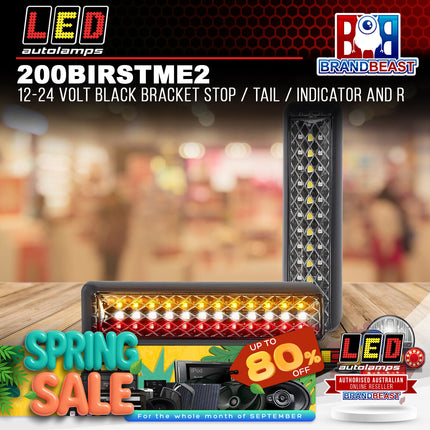 LED Autolamps 200BIRSTME2 12-24 Volt Black Bracket Stop / Tail / Indicator and R