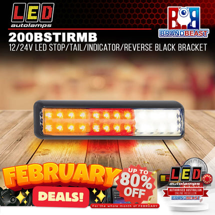 LED Autolamps 200BSTIRMB 12/24V LED Stop/Tail/Indicator/Reverse Black Bracket