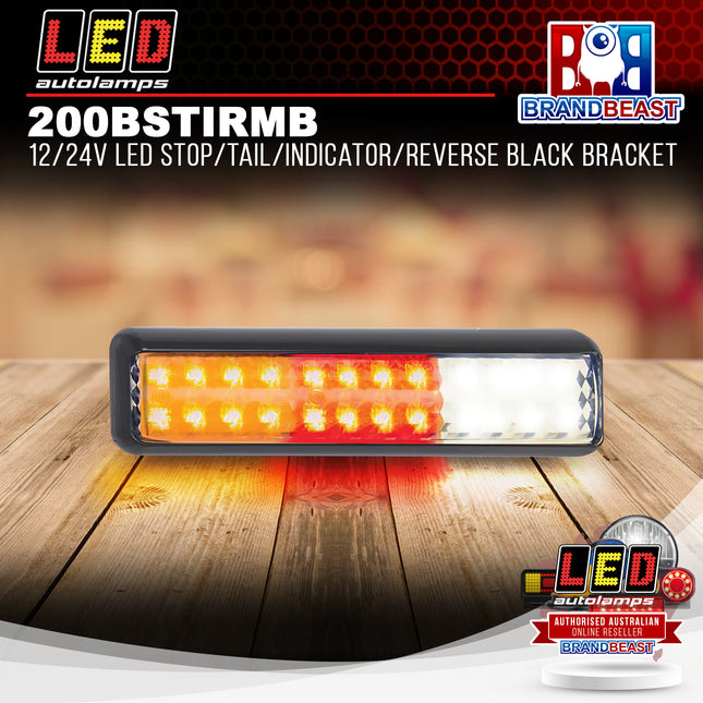 LED Autolamps 200BSTIRMB 12/24V LED Stop/Tail/Indicator/Reverse Black Bracket