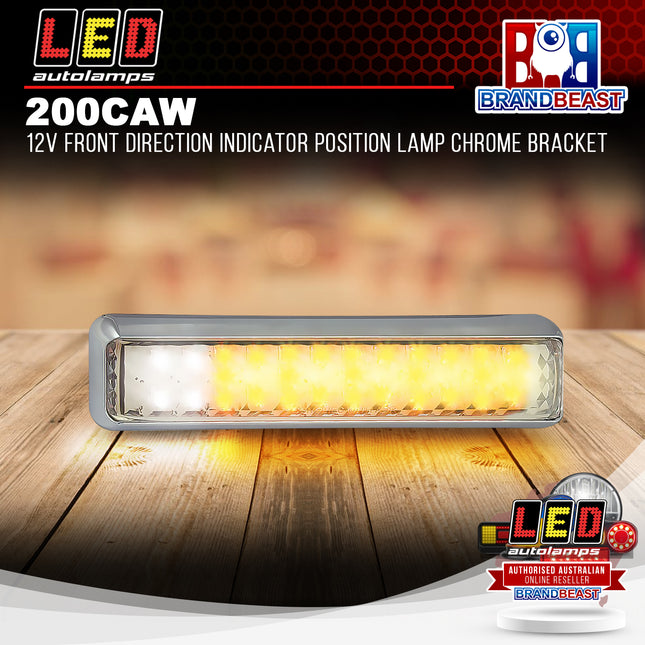 LED Autolamps 200CAW 12V Front Direction Indicator Position Lamp Chrome Bracket
