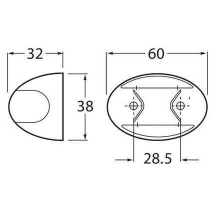 HELLA 2307BULK Rear Marker Light Red LED 9 to 33V