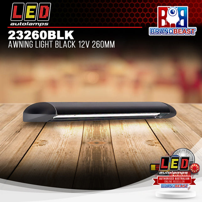 LED Autolamps 23260BLK Awning Light Black 12V 260Mm
