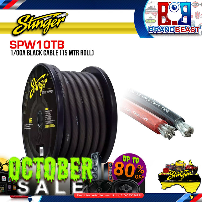 Stinger SPW10TB 15 Meter Roll 1/0GA Black Cable