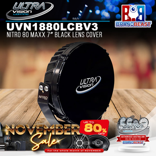 Ultra Vision Lighting UVN1880LCBV3 Nitro 80 Maxx 7" Black Lens Cover