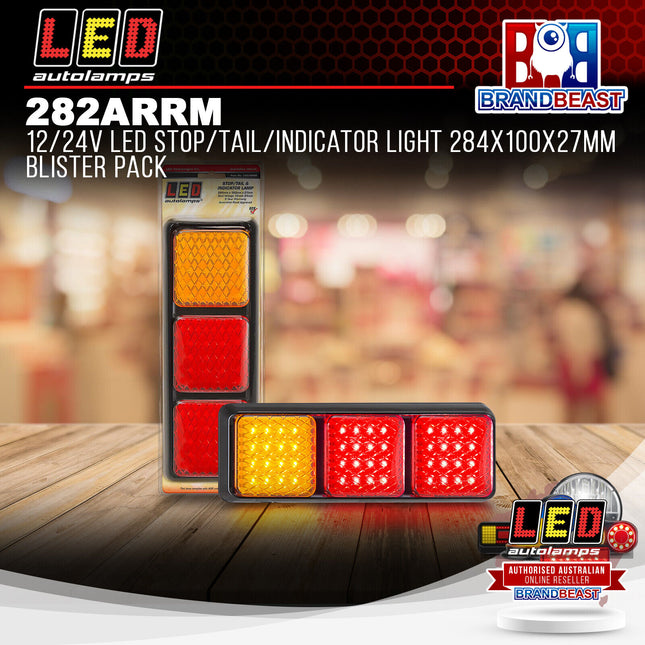 LED Autolamps 282ARRM 12/24V LED Stop/Tail/Indicator Light 284x100x27mm Blister