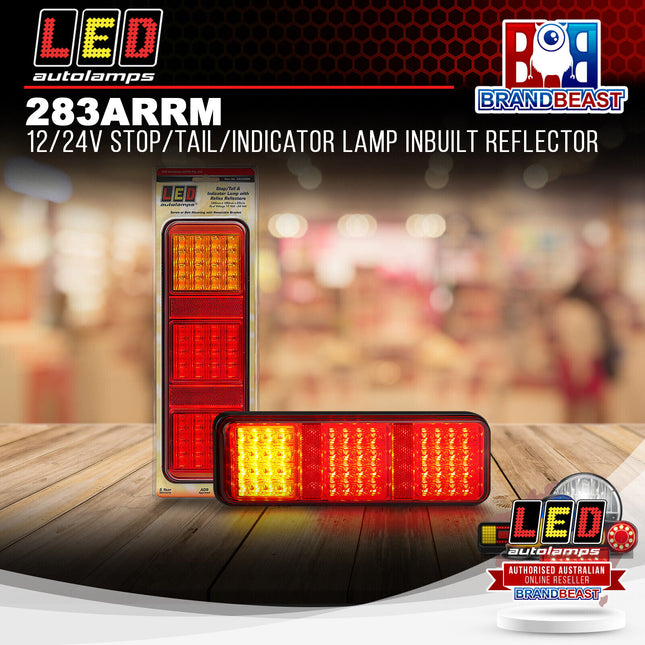 LED Autolamps 283ARRM 12/24V Stop/Tail/Indicator Lamp Inbuilt Reflector