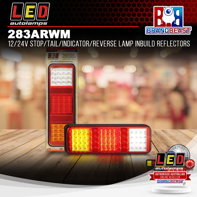 LED Autolamps 283ARWM 12/24V Stop/Tail/Indicator/Reverse Lamp Inbuild Reflector