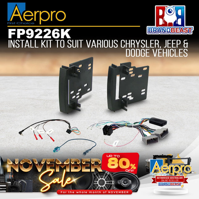 Aerpro FP9226K Double DIN Install Kit to Suit Jeep/Chrysler/Dodge Vehicles